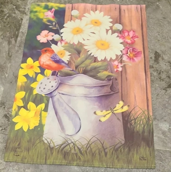 Bird And Flower Printed double-sided Garden, Front Porch Mini Flag L18" W12" - Picture 1 of 2